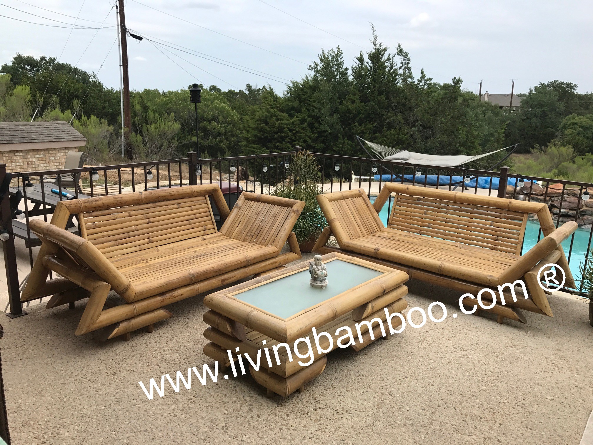 Lotus Living Set For Outdoor, Can Bamboo Furniture Be Outdoors